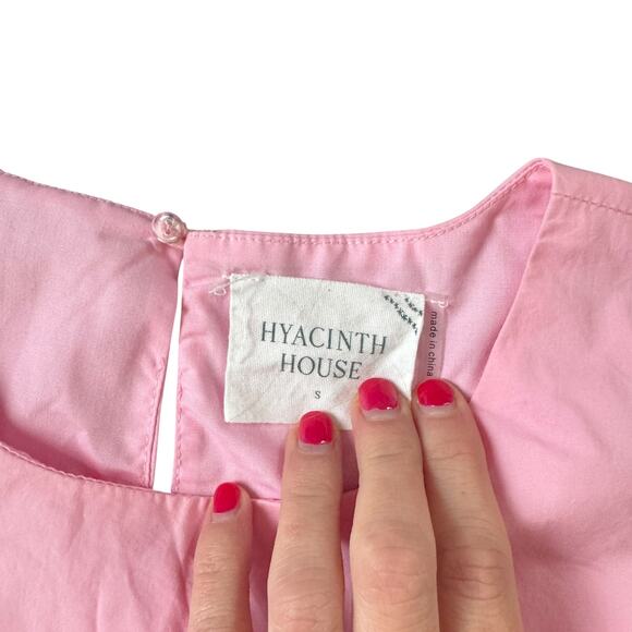 Tuckernuck Hyacinth House Ruched Puff Sleeve Barbie Mini Dress Pink - Picture 4 of 9